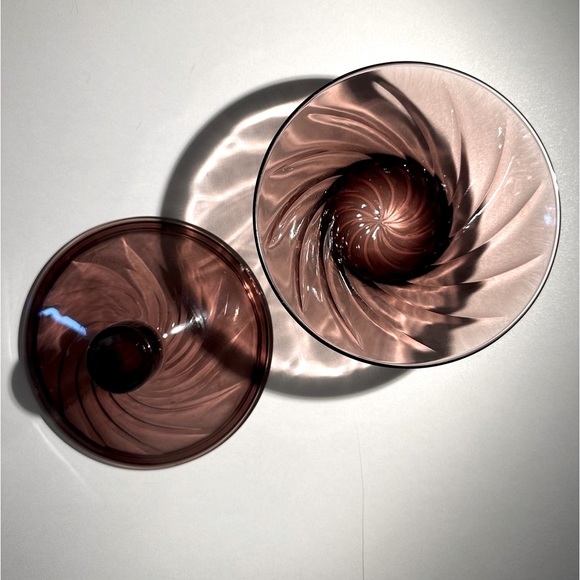 Vintage Hazel Atlas MCM 1960s Amethyst Glass Moroccan Set - Picture 5 of 11